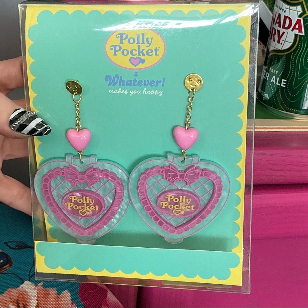 POLLY POCKET LOCKET LAYERED ACRYLIC EARRINGS